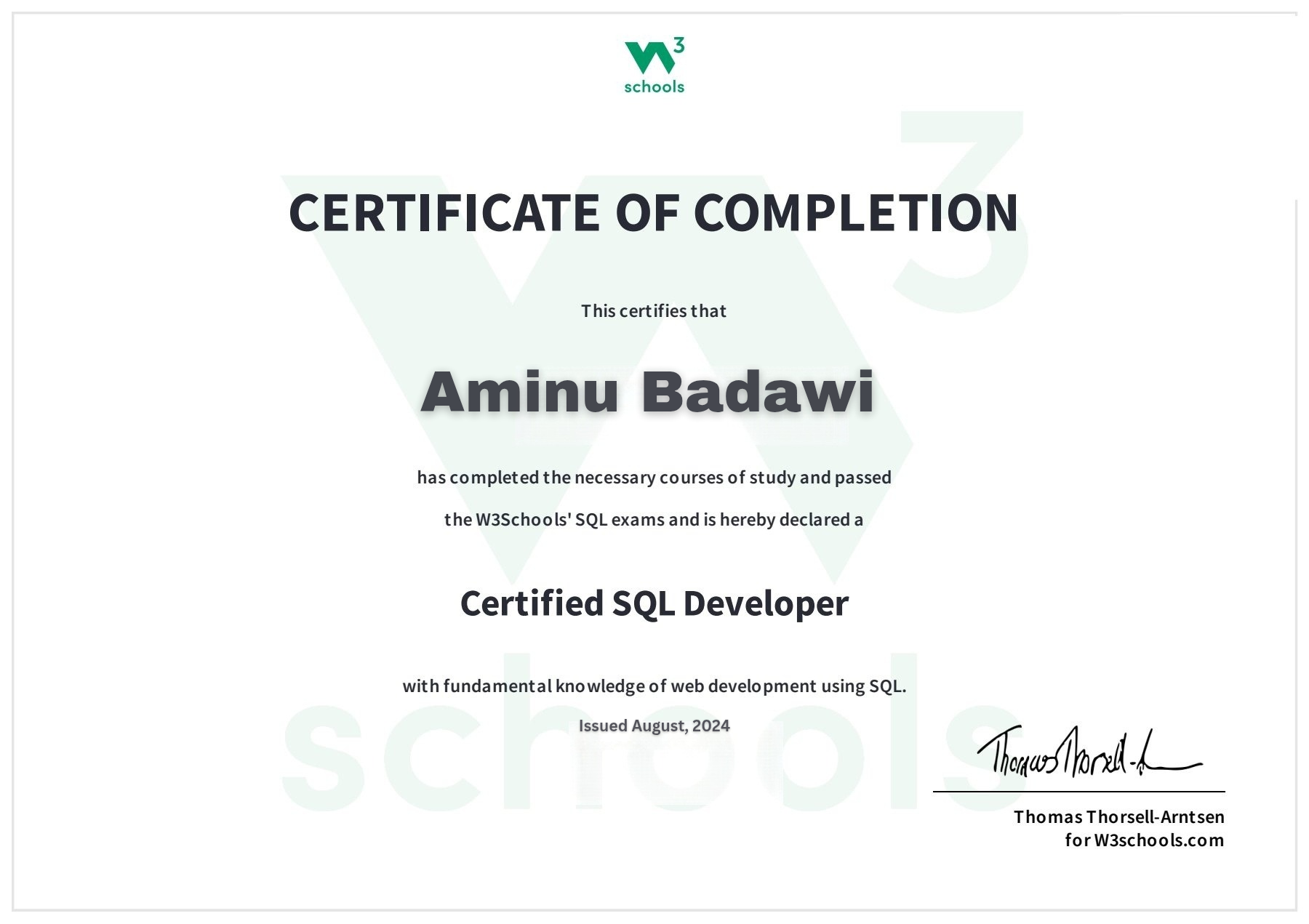 Certificate Thumbnail